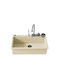 Sanitec Ultra Granite SAN.850.31.OCR.INX Drop-In Spüle Inox B79xT50cm Gelb