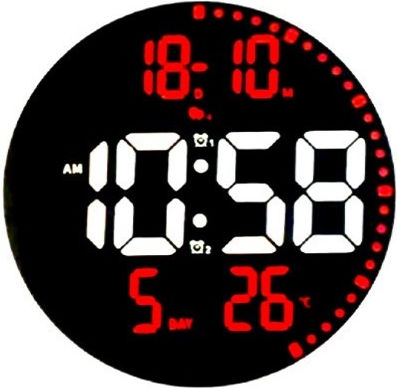 Wanduhr Digital Rot
