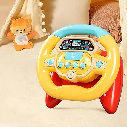 Steering Wheel Educational Interactive with Music, Light, and Sounds