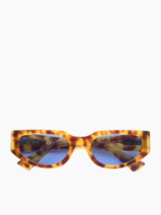 Akila Women's Sunglasses with Brown Tartaruga Plastic Frame and Blue Lens 2208 96 22