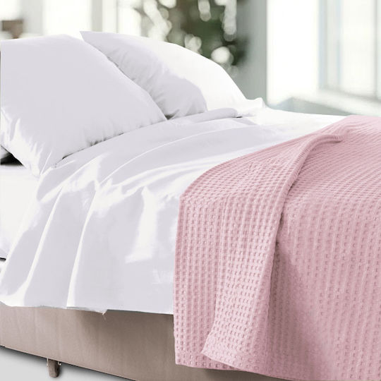 To megalo pazari Pique Blanket Single 160x240cm Pink