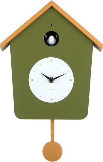 Karlsson Wall Clock With Pendulum Green 23x35cm