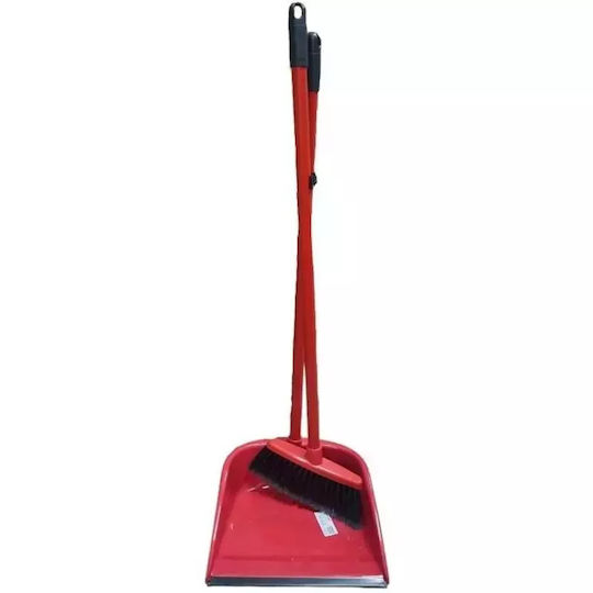 Kehrblech Kunststoff mit Stiel Rot 1Stück