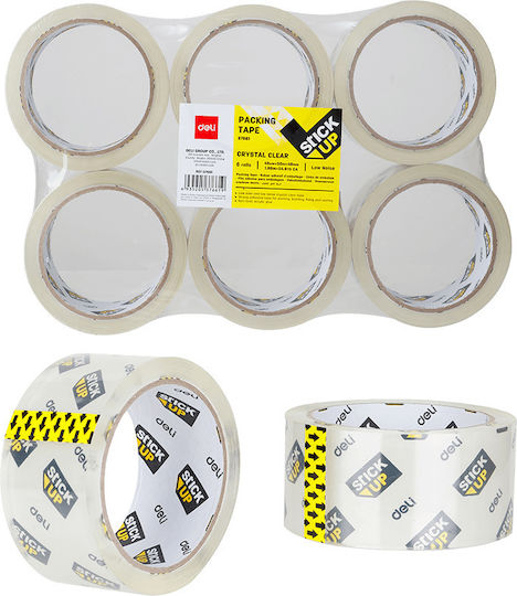 Deli Ταινία Συσκευασίας Χαμηλού Θορύβου 48mm x 50m Διάφανη 6τμχ