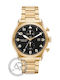 Michael Kors Panorama Мъжки Часовник Хронограф На Батерия с Златен Метална Гривна