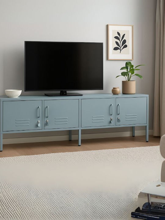 TV Stand Color Metal Baby Blue L160xW45xH55cm