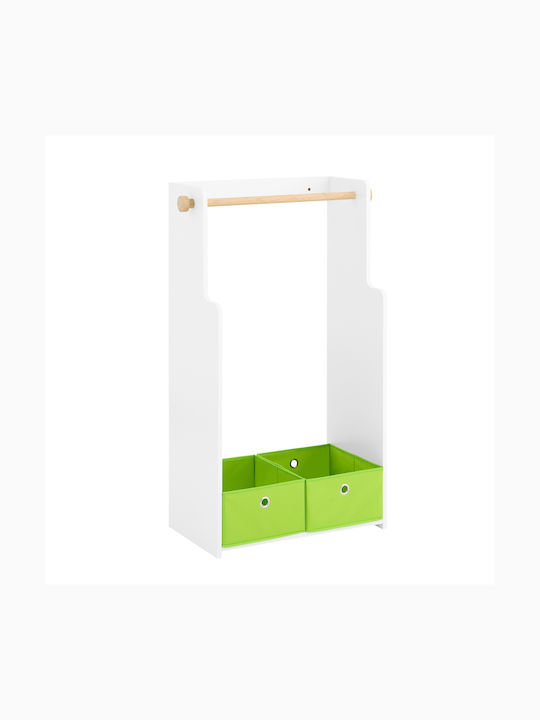 SoBuy Κρεμάστρα Δαπέδου από Ξύλο Λευκή 60x35x110cm