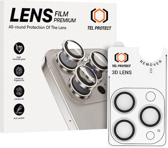Tel Protect Camera Protection Tempered Glass Transparent for the iPhone 16 Pro, iPhone 16 Pro Max