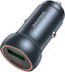Borofone Auto-Ladegerät 30W Schnellladung mit Anschlüssen: 1xUSB 1xType-C Gray Farbe