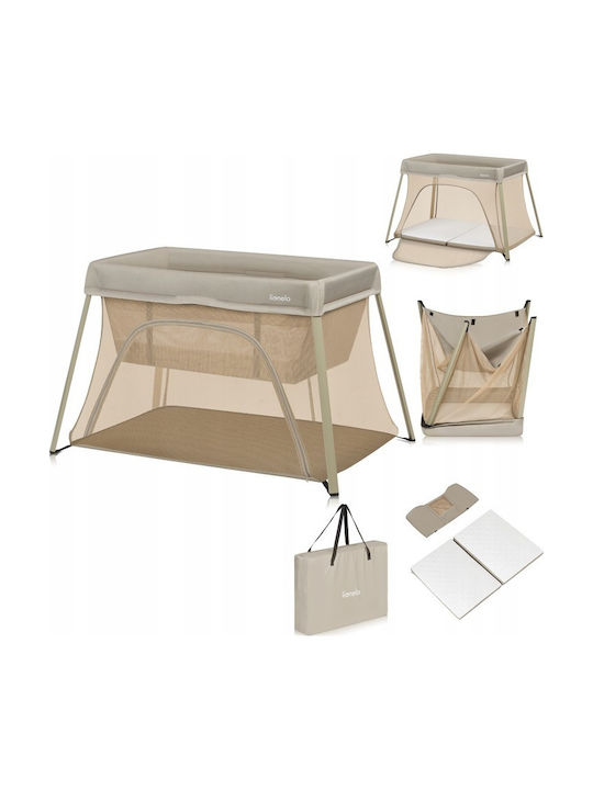 Lionelo Cradle-Park with Mattress and Wheels Beige
