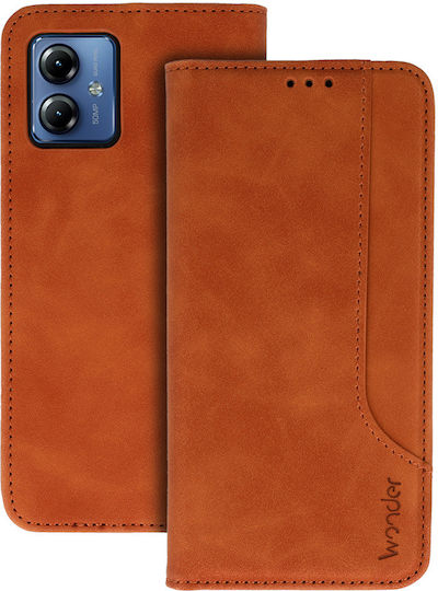 Wonder Back Cover Synthetic Leather / Silicone Brown (Moto G14)