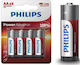 Philips Power Αλκαλικές Μπαταρίες AA 1.5V 4τμχ