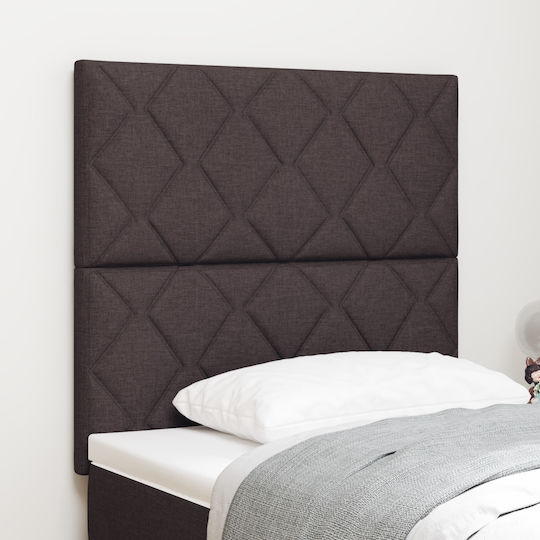 vidaXL Табла за легло Текстил Dark Brown 100см