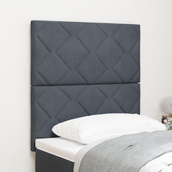 vidaXL Табла за легло Текстил Dark Gray 80см