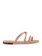 Women's Flat Sandals in Beige Color