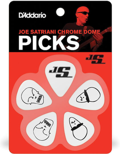 D'addario 1cwh6-10js Joe Satriani Signature White Heavy Picks Packaging 10 Pieces