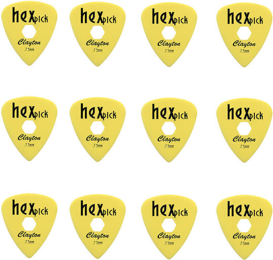 Clayton Hx73 Hex Standard Picks 0.73mm Pack of 12 Pieces