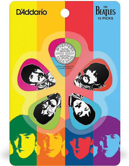 D'addario 1cwh4-10b6 Beatles Sgt Pepper's Lonely Hearts Club Band 50th Ann Πένες Medium Συσκευασία 10 Τμχ
