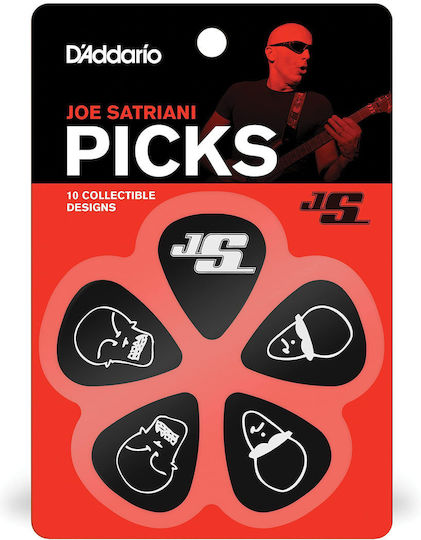 D'addario 1cbk6-10js Joe Satriani Signature Πένες Μαύρες Heavy Συσκευασία 10 Τμχ