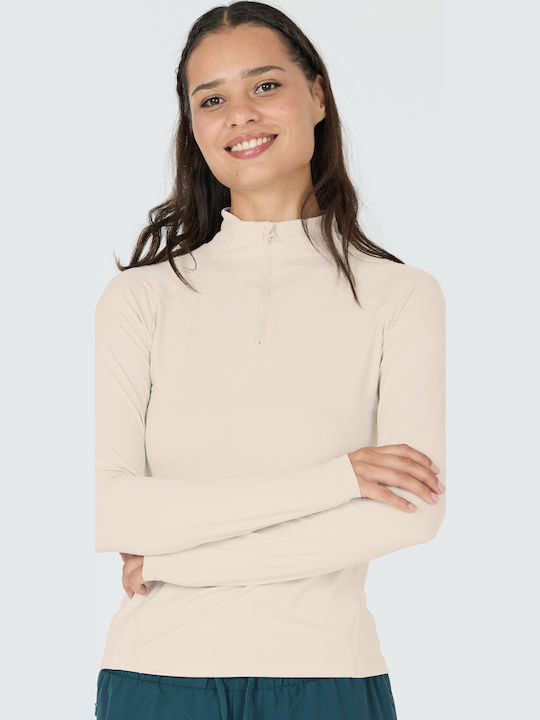 Damen Bluse Langärmelig mit Reißverschluss Lunar Rock