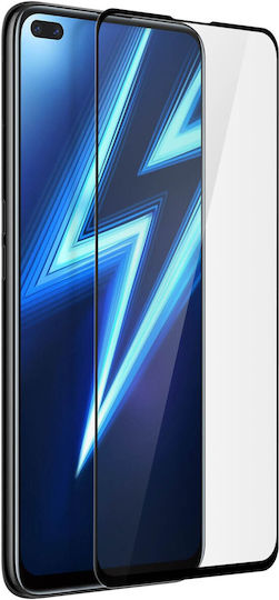 Displayschutzfolie Realme 6 Pro 9h Gehärtetes Glas Mit Geätztem Klare Umriss Schwarz