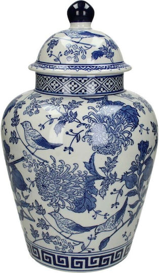 JK Home Decoration Decorative Glass Vase Blue 18x18xH35cm