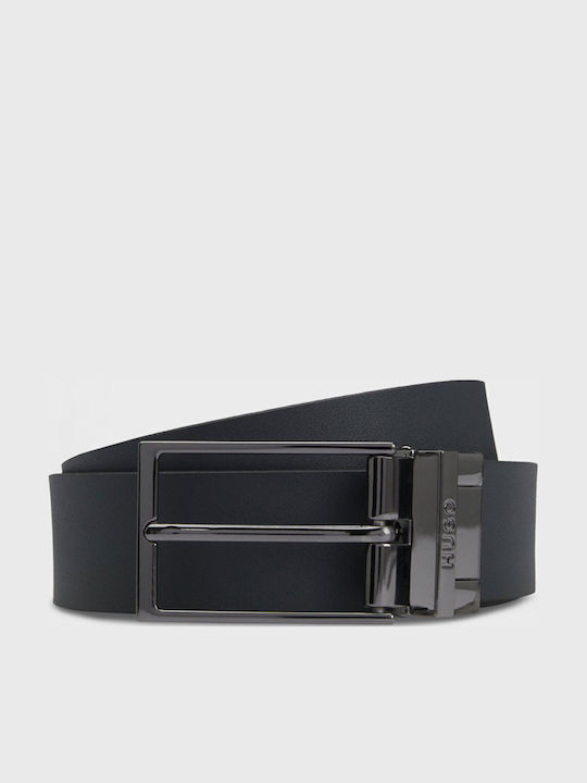 Men's Belt Leather Double Sided Black