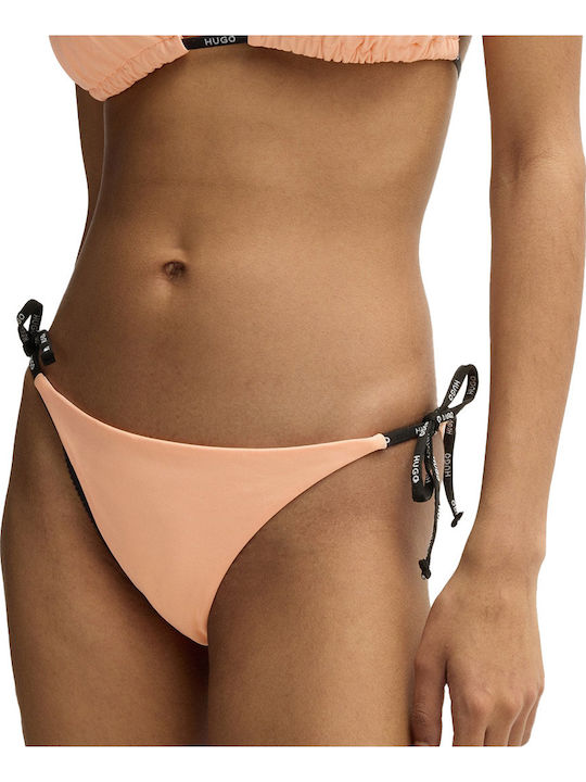 Bikini Slip με Κορδονάκια Σομόν