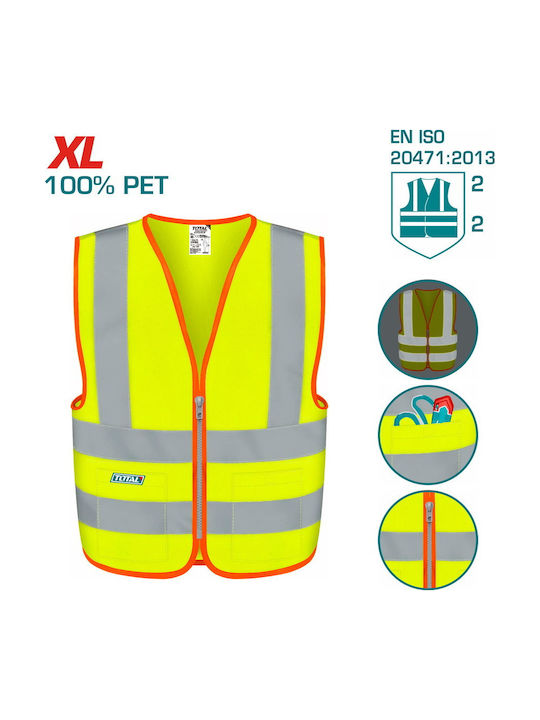 Total Men's Safety Vest with Reflective Film Yellow