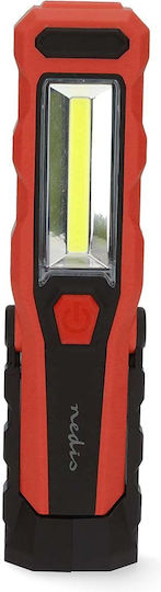 Nedis LED Work Lamp 4W 300 Lumen Rechargeable Hook Magnet Black Red