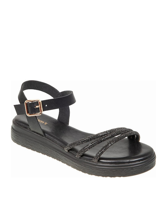 Adam's Shoes Γυναικεία Σανδάλια Μαύρα