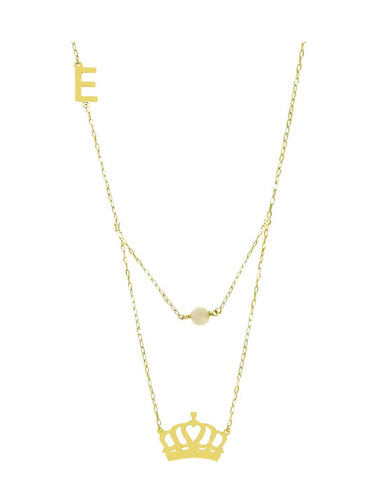 Dio Jewellery Lab Necklace from Gold Plated Silver with Pearls