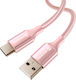 Swissten Usb To Usb-c Cable Design Braided Anti-kink Pink