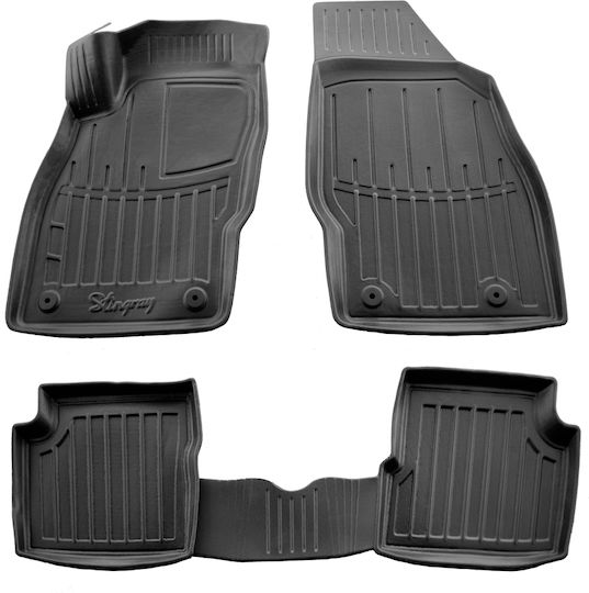 Race Axion Set of Front and Rear Mats 4pcs Tray Type for Opel Corsa 2014-2019 Black
