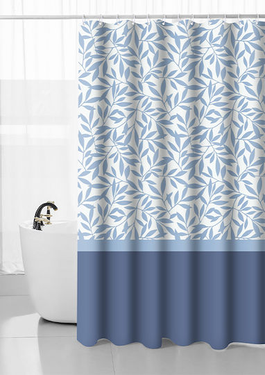Ionion Shower Curtain 200x180cm Blue Leaves