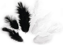 Pompons & Federn 3-10cm 10gr Weiße Schwarze