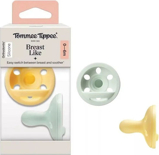 Tommee Tippee Breastlike Πιπίλες Σιλικόνης Κίτρινο για 0-6 μηνών 2τμχ