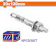 Wadfow Metallic Galvanized Screw Anchors Galv Express 20 X 120 6 Pieces Wdq2565