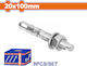 Wadfow Metallic Galvanized Screw Anchors Galv Express 20 X 100 8 Pieces Wdq2564