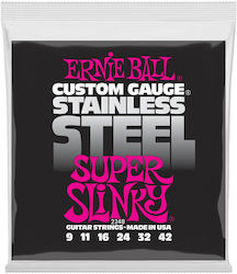 Ernie Ball Super Slinky Σετ Χορδών Stainless Steel