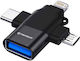 Techsuit Μετατροπέας USB-C / Lightning male σε Lightning / USB-C male 1τμχ