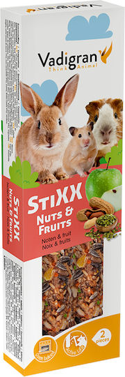 Vadigran Stixx Rodents Nuts & Fruit Στικς Τρωκτικά Ξηρούς Καρπούς & Φρούτα 2τμχ 200gr