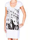Summer Mini T-Shirt Dress White
