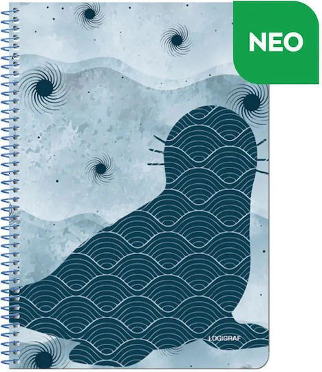 Logigraf Spiral Caiet Cu dungi A4 60 de Foi 2 de Subiecte 1buc (desene și modele diverse)