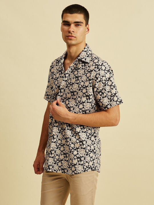 Short-sleeved Shirt Floral Black
