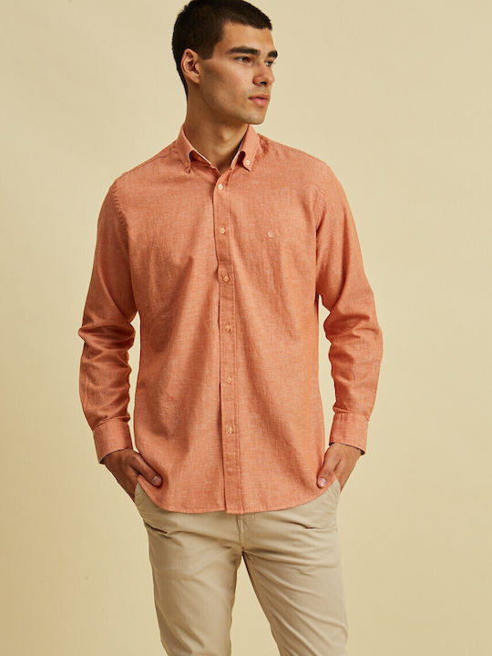 Dors Long-sleeved Cotton Shirt Orange