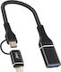 Linq Otg Usb To Lightning Usb-c Adapter Fast Data Transfer Black