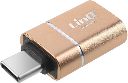 Linq Kompakt Bequemer Otg USB-zu-USB-C Konverter Gold