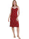 Boyraz Summer Women's Nightdress Burgundy