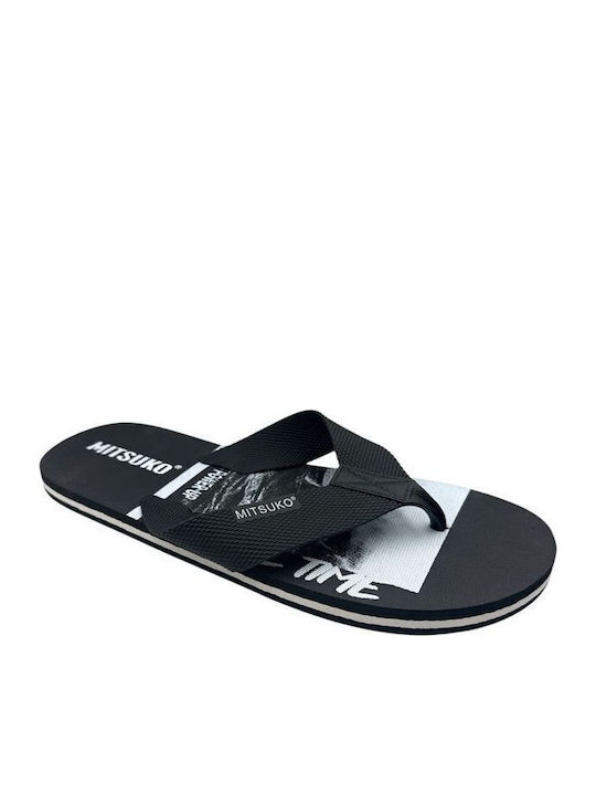 Mitsuko Men's Flip Flops Black